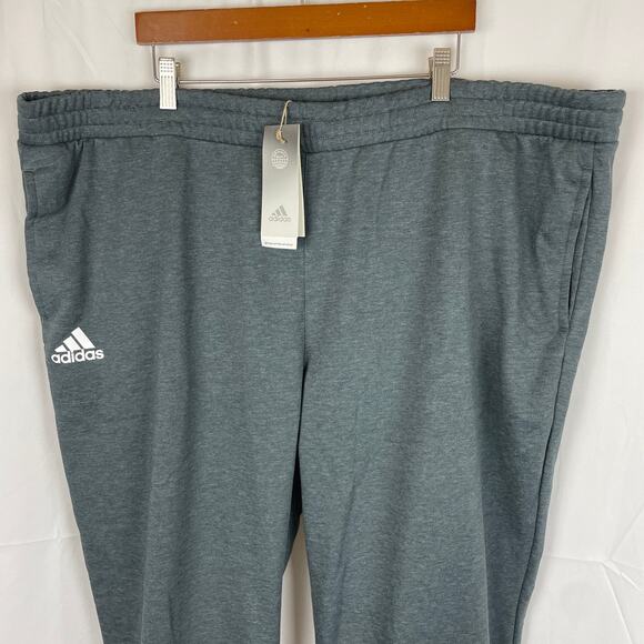 Adidas Essential Cotton Fleece Jogger Pant Dark Charcoal Gray HE2610 Size 2XL - Picture 2 of 9